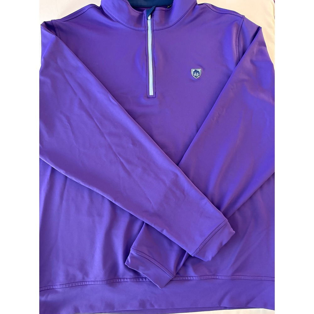Turtleson Mens XL Purple Quarter Zip Pullover Poly Graphene Stretch Golf Shirt - Picture 6 of 15